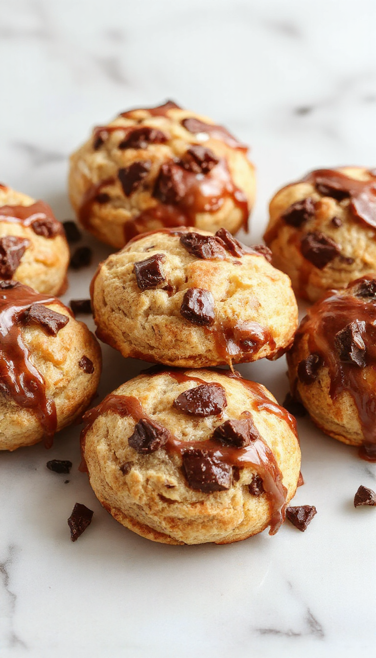 A plate of golden-brown Energizing Morning Protein Biscuits arranged with fresh berries and a glass of milk on a breakfast table.