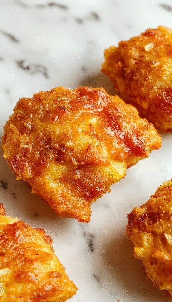 Golden crispy air-fried apple fries served on a white plate with cinnamon sprinkled on top