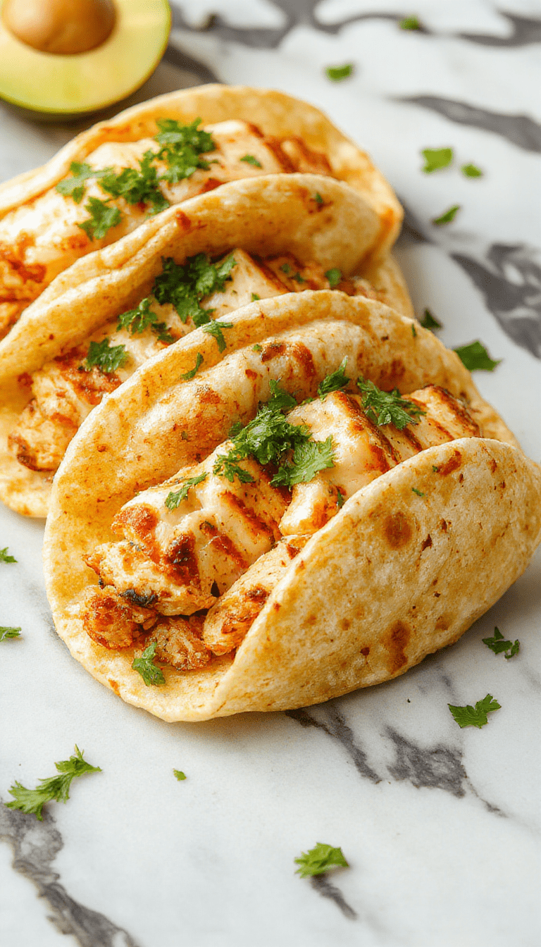 Colorful mini baked chicken tacos arranged on a rustic plate, topped with fresh lettuce, diced tomatoes, shredded cheese, and a drizzle of sour cream, showcasing crispy taco shells with juicy chicken filling and vibrant garnishes.